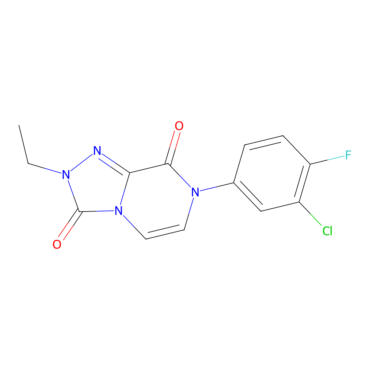 7-(3-chloro-4-fluorophenyl)-2-ethyl-2H,3H,7H,8H-[1,2,4]triazolo[4,3-a]pyrazine-3,8-dione molecular structure, CAS 2770629-40-6