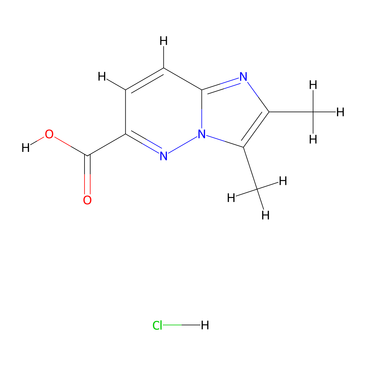 2,3-Dimethylimidazo[1,2-b]pyridazine-6-carboxylic acid hydrochloride molecular structure, CAS 2770629-42-8