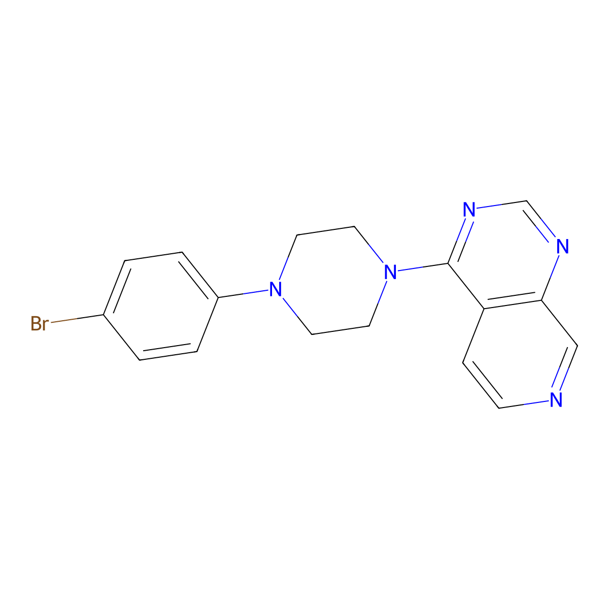 1-(4-Bromophenyl)-4-{pyrido[3,4-d]pyrimidin-4-yl}piperazine molecular structure, CAS 2770629-61-1