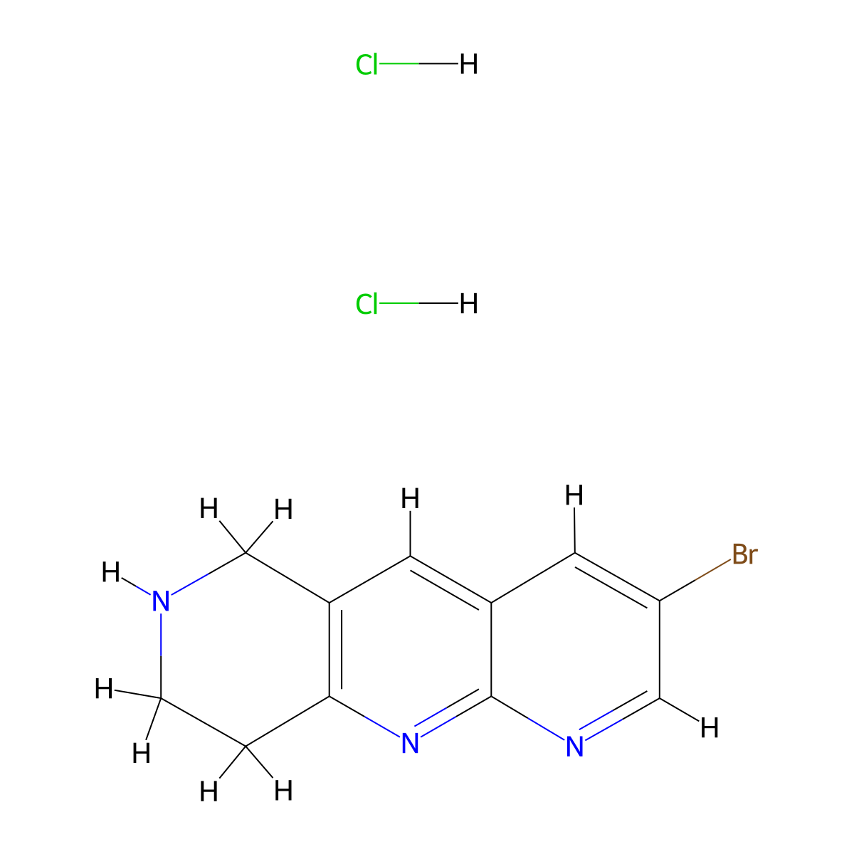 3-bromo-6H,7H,8H,9H-pyrido[2,3-b]1,6-naphthyridine dihydrochloride molecular structure, CAS 2770629-68-8