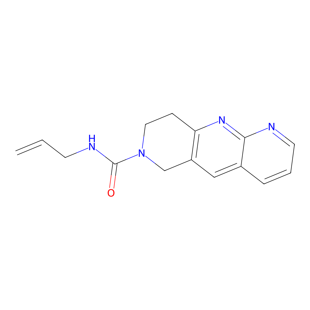 N-(prop-2-en-1-yl)-6H,7H,8H,9H-pyrido[2,3-b]1,6-naphthyridine-7-carboxamide molecular structure, CAS 2770629-69-9