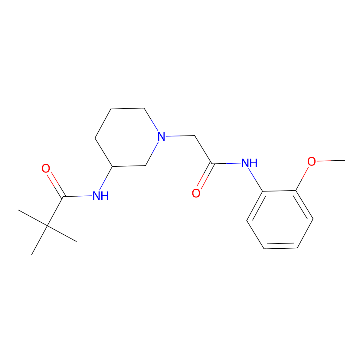 N-(1-{[(2-methoxyphenyl)carbamoyl]methyl}piperidin-3-yl)-2,2-dimethylpropanamide molecular structure, CAS 2770629-72-4
