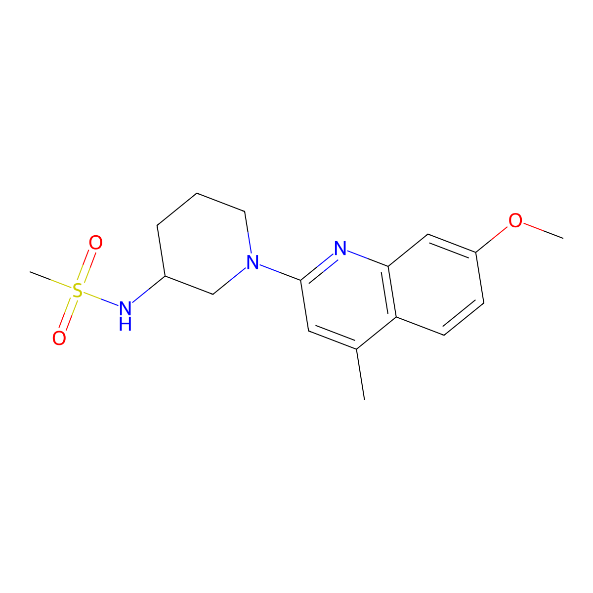 N-[1-(7-methoxy-4-methylquinolin-2-yl)piperidin-3-yl]methanesulfonamide molecular structure, CAS 2770629-76-8