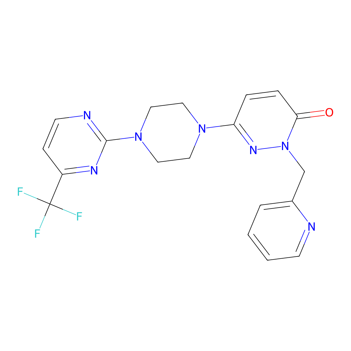 2-[(Pyridin-2-yl)methyl]-6-{4-[4-(trifluoromethyl)pyrimidin-2-yl]piperazin-1-yl}-2,3-dihydropyridazin-3-one molecular structure, CAS 2770629-86-0