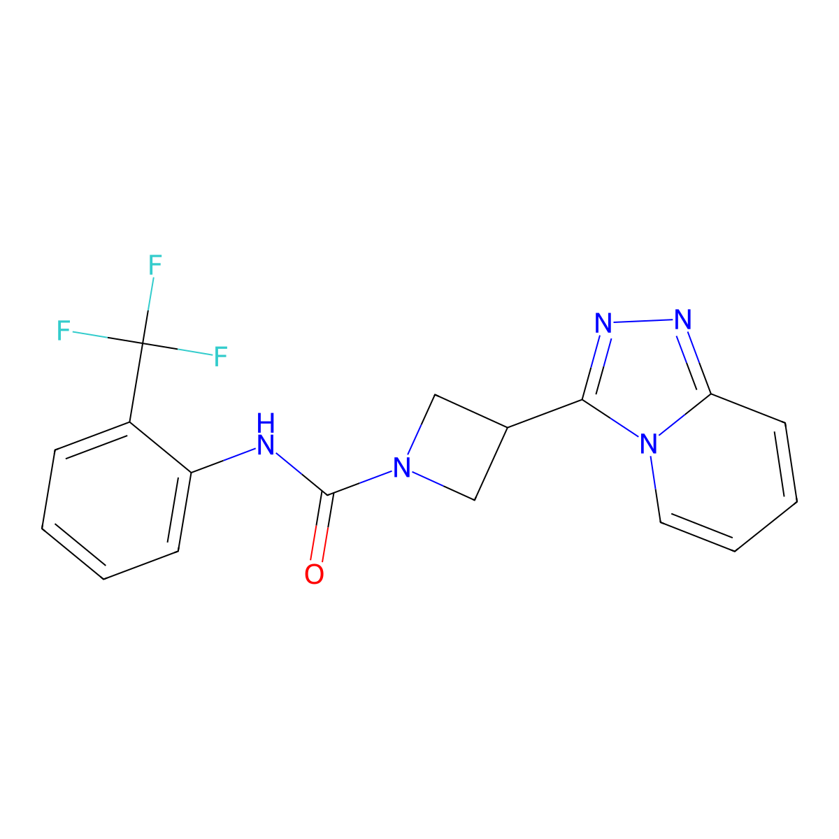 3-{[1,2,4]triazolo[4,3-a]pyridin-3-yl}-N-[2-(trifluoromethyl)phenyl]azetidine-1-carboxamide molecular structure, CAS 2770629-93-9