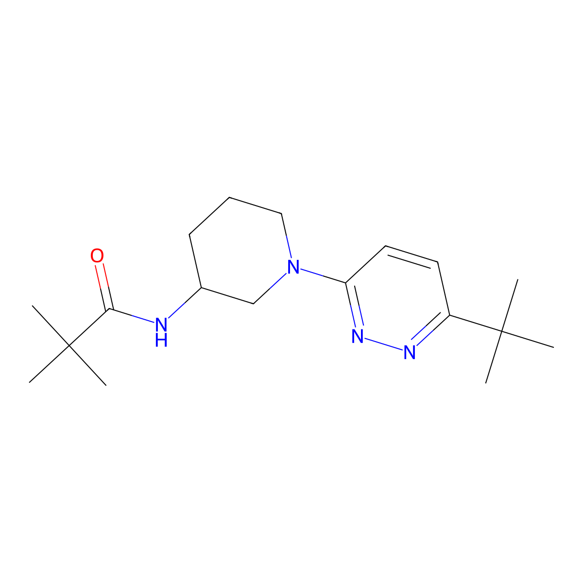 N-[1-(6-tert-butylpyridazin-3-yl)piperidin-3-yl]-2,2-dimethylpropanamide molecular structure, CAS 2770630-01-6