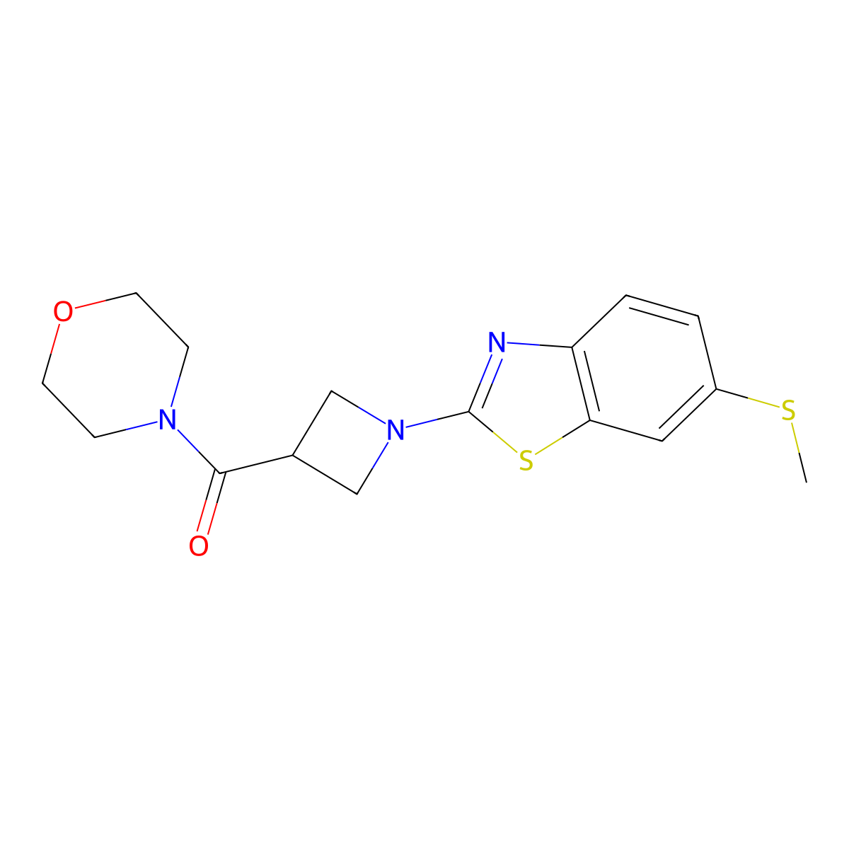 6-(Methylsulfanyl)-2-[3-(morpholine-4-carbonyl)azetidin-1-yl]-1,3-benzothiazole molecular structure, CAS 2770630-03-8