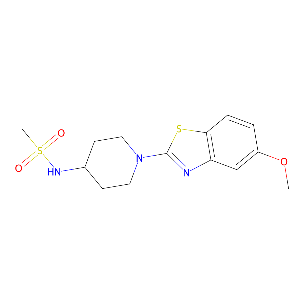 N-[1-(5-methoxy-1,3-benzothiazol-2-yl)piperidin-4-yl]methanesulfonamide molecular structure, CAS 2770630-10-7