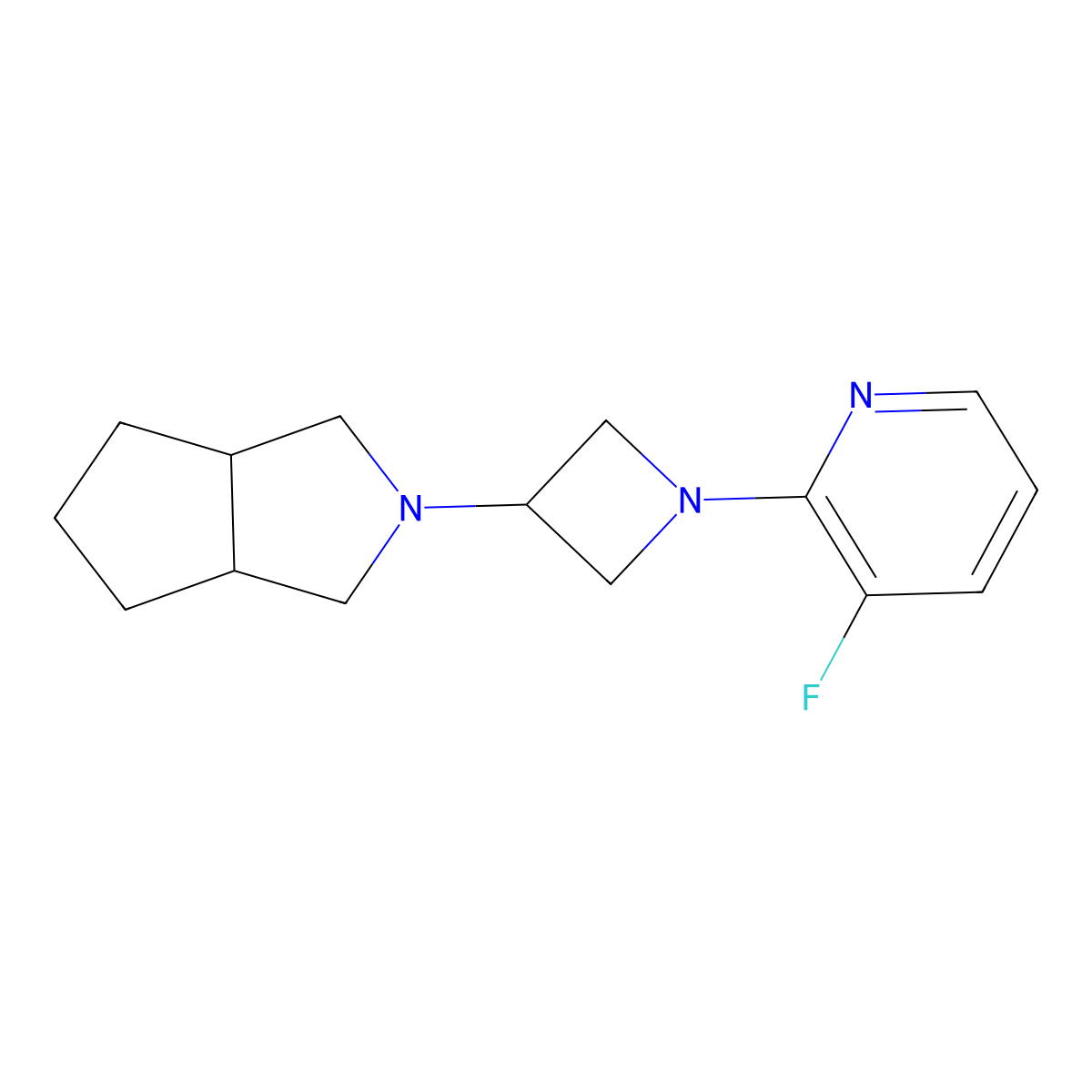 3-Fluoro-2-(3-{octahydrocyclopenta[c]pyrrol-2-yl}azetidin-1-yl)pyridine molecular structure, CAS 2770630-19-6