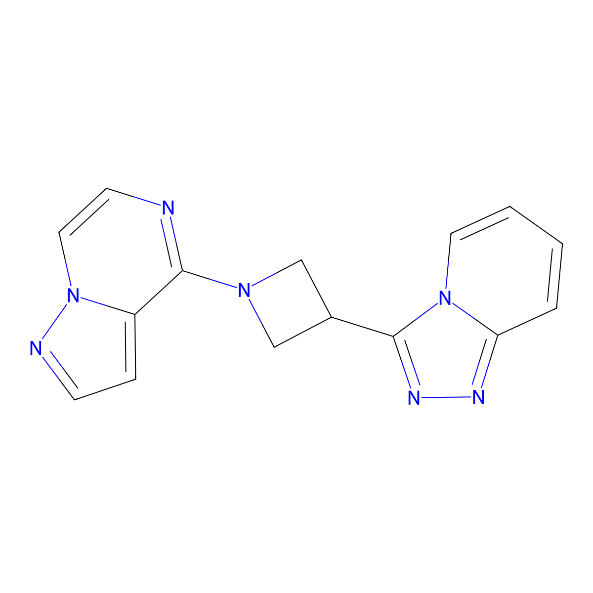 1-{Pyrazolo[1,5-a]pyrazin-4-yl}-3-{[1,2,4]triazolo[4,3-a]pyridin-3-yl}azetidine molecular structure, CAS 2770630-21-0