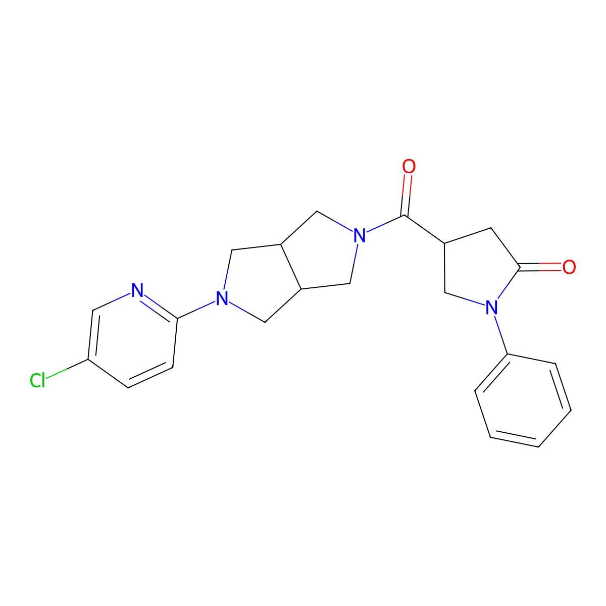 4-[5-(5-Chloropyridin-2-yl)-octahydropyrrolo[3,4-c]pyrrole-2-carbonyl]-1-phenylpyrrolidin-2-one molecular structure, CAS 2770630-32-3