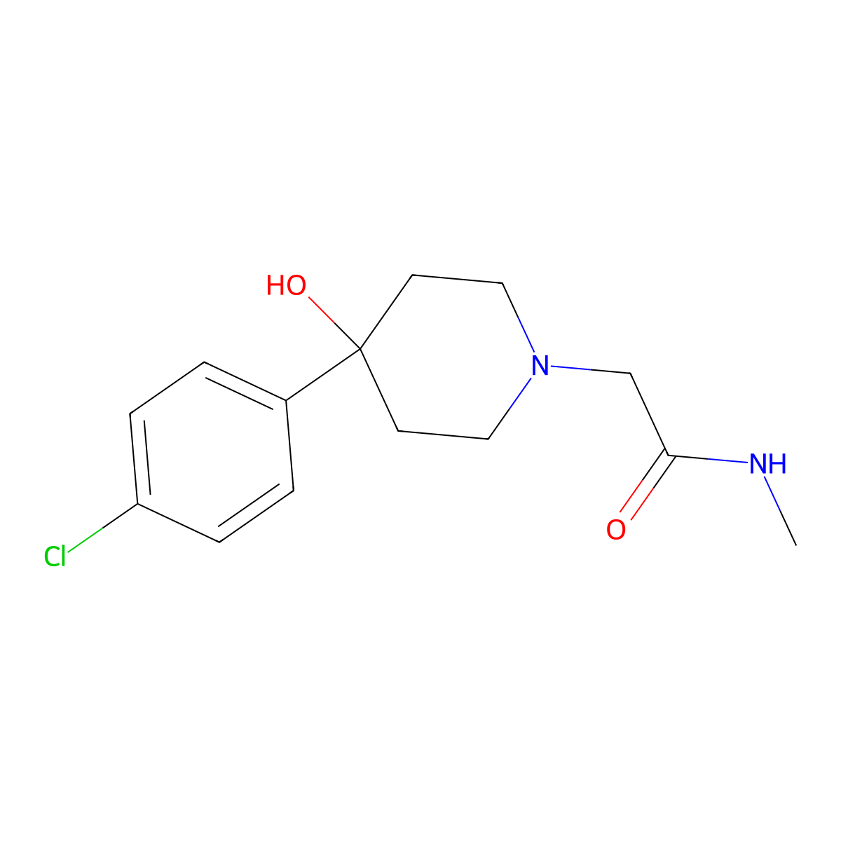 2-[4-(4-chlorophenyl)-4-hydroxypiperidin-1-yl]-N-methylacetamide molecular structure, CAS 2770630-35-6