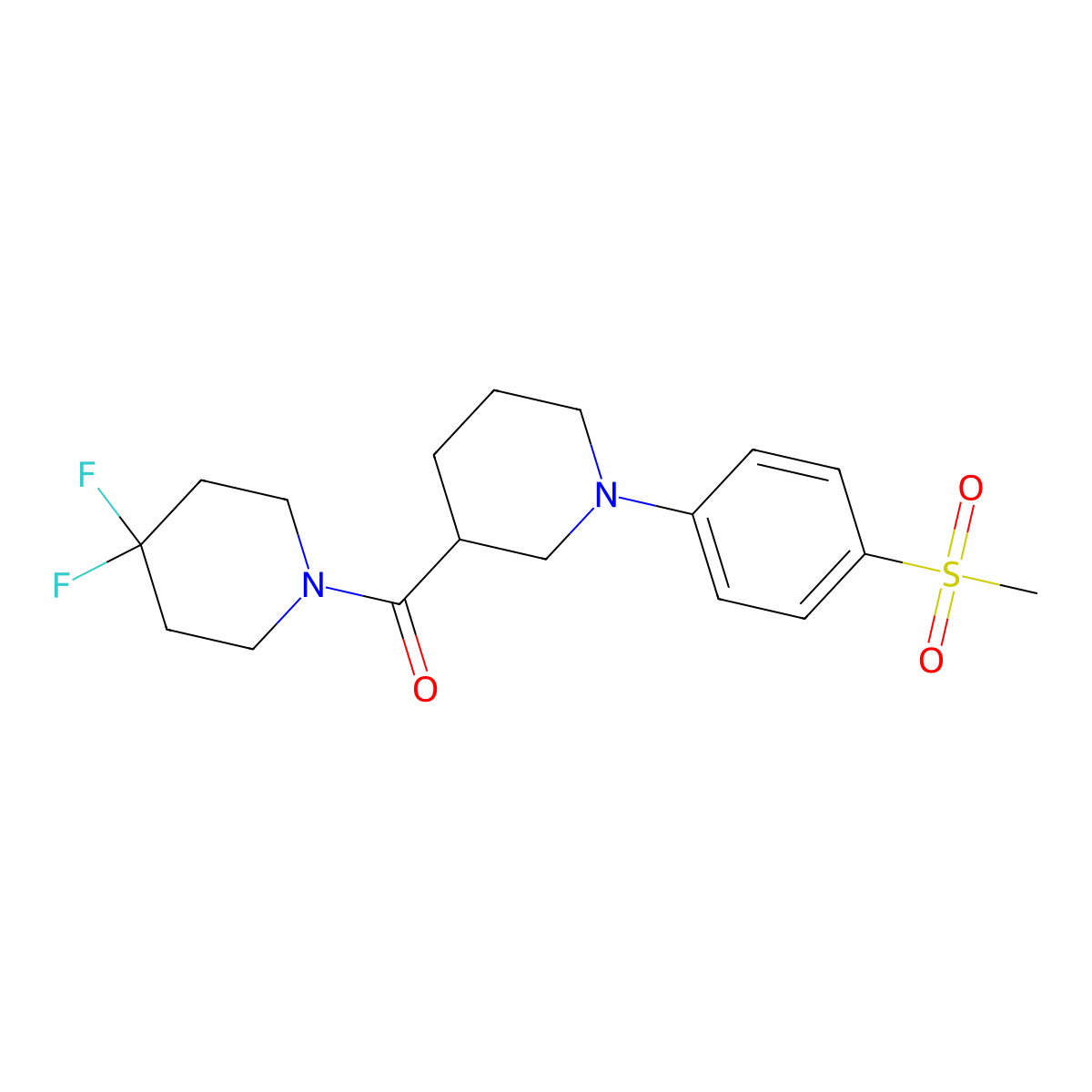 3-(4,4-Difluoropiperidine-1-carbonyl)-1-(4-methanesulfonylphenyl)piperidine molecular structure, CAS 2770630-45-8