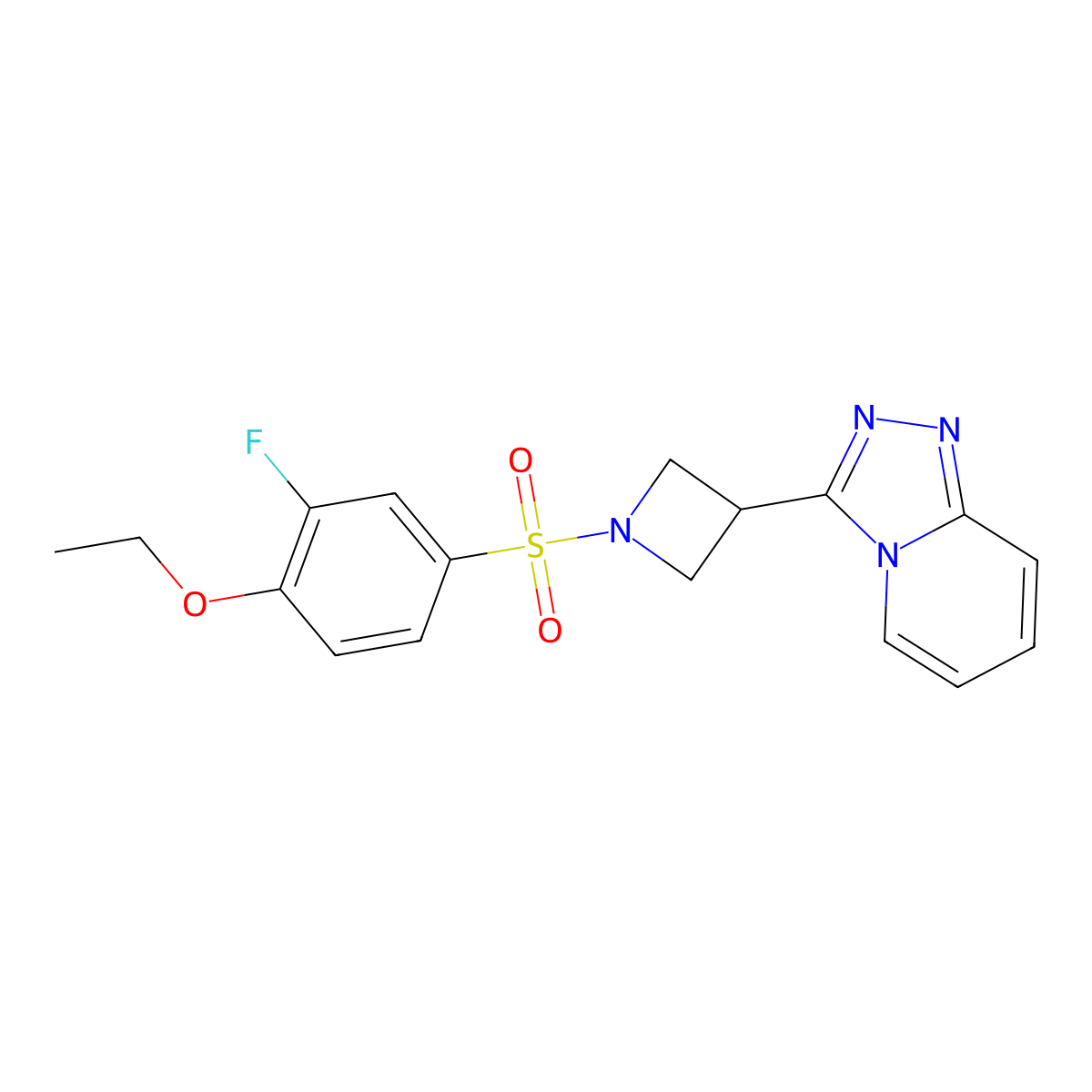 1-(4-Ethoxy-3-fluorobenzenesulfonyl)-3-{[1,2,4]triazolo[4,3-a]pyridin-3-yl}azetidine molecular structure, CAS 2770630-54-9