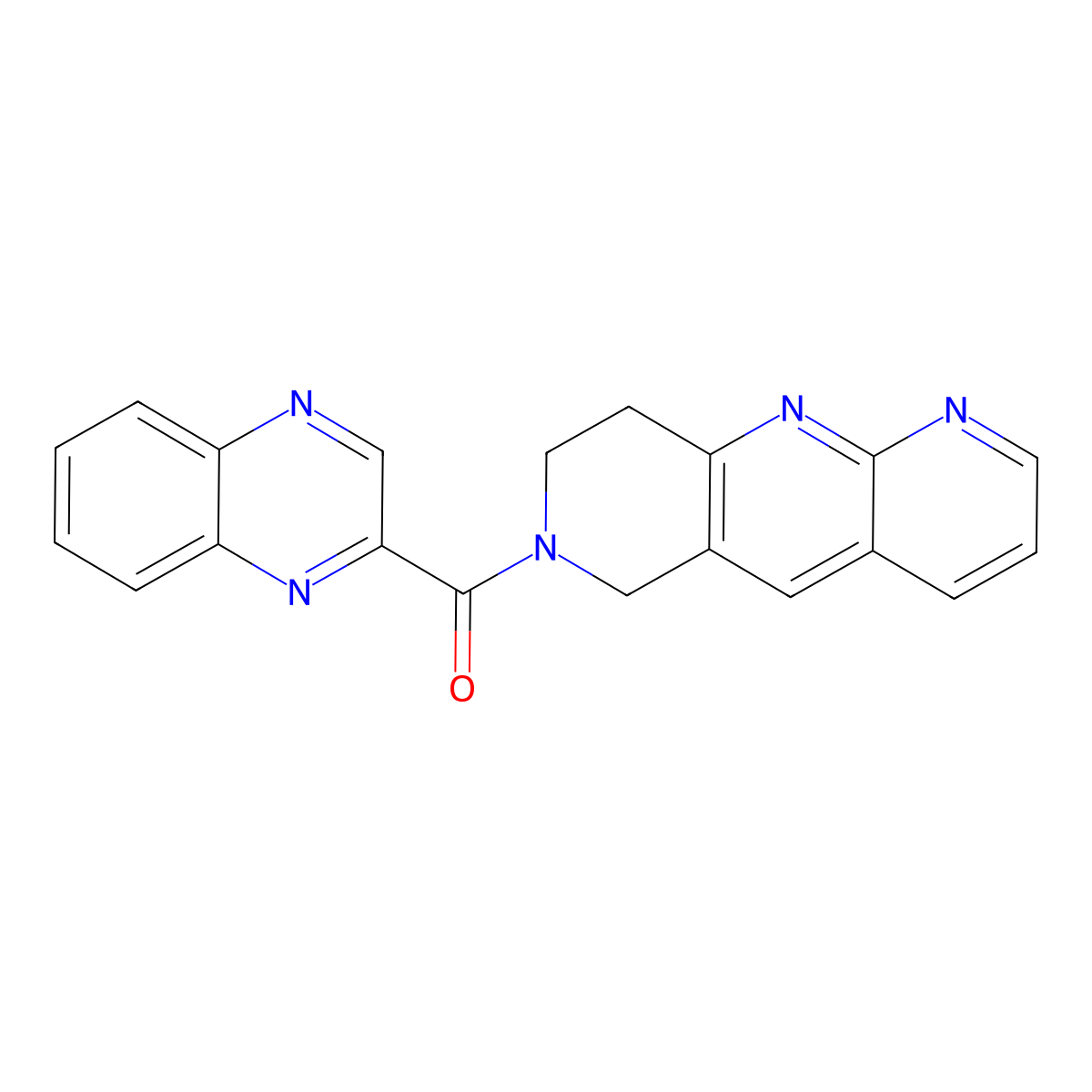 2-{6H,7H,8H,9H-pyrido[2,3-b]1,6-naphthyridine-7-carbonyl}quinoxaline molecular structure, CAS 2770630-58-3