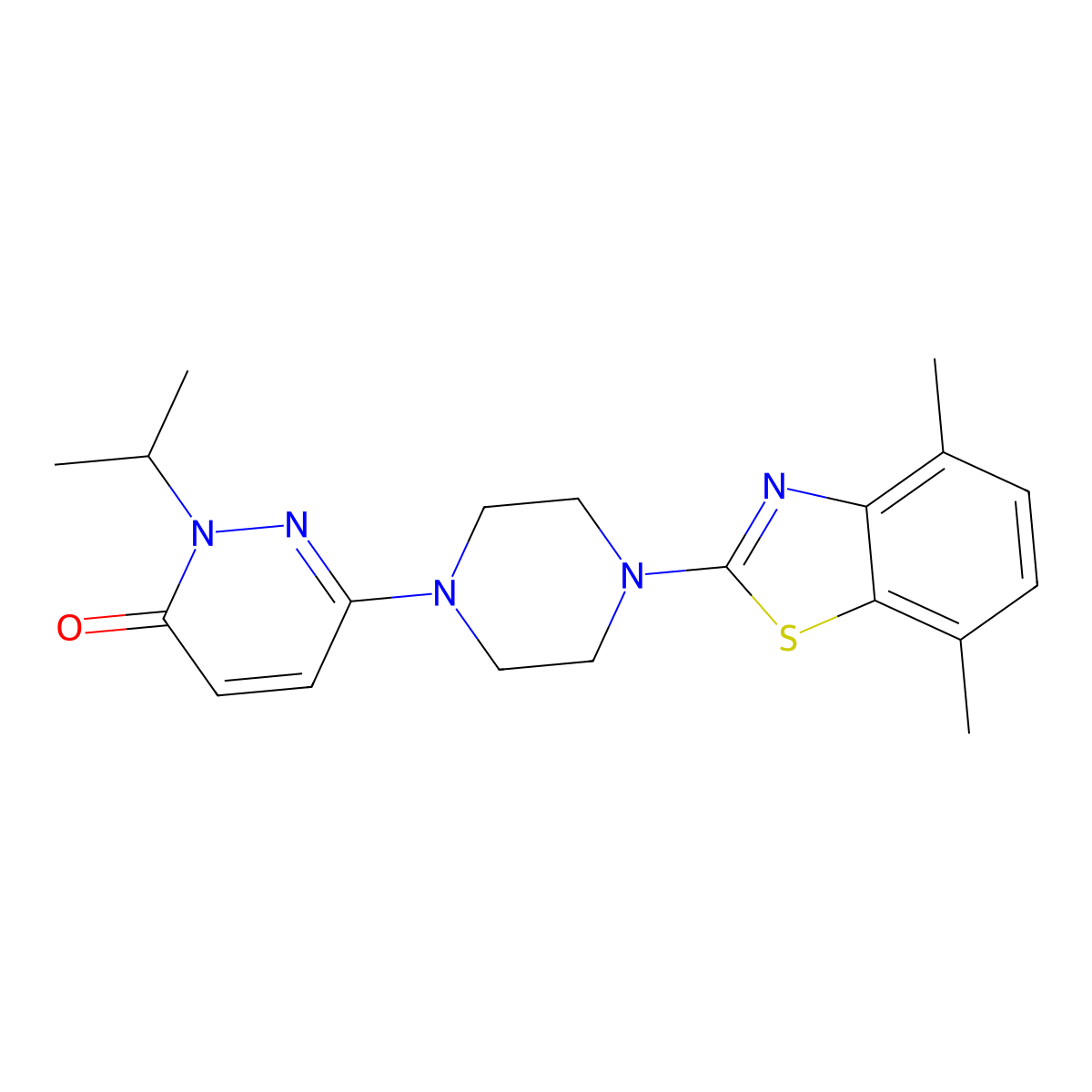 6-[4-(4,7-Dimethyl-1,3-benzothiazol-2-yl)piperazin-1-yl]-2-(propan-2-yl)-2,3-dihydropyridazin-3-one molecular structure, CAS 2770630-61-8