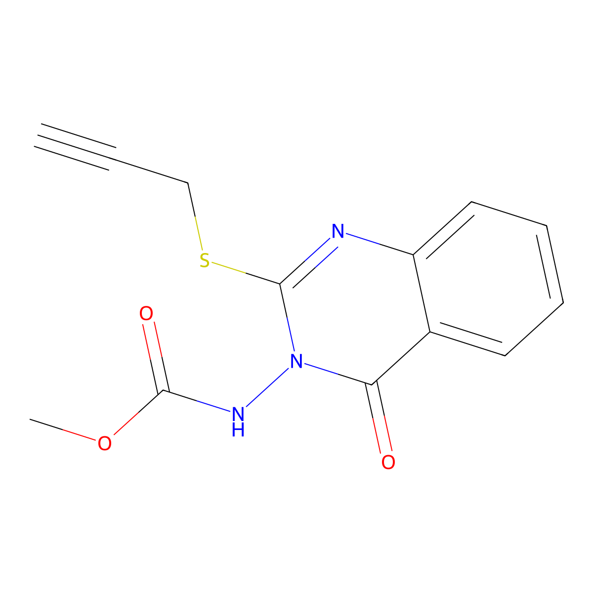 N-[4-oxo-2-(prop-2-yn-1-ylsulfanyl)-3,4-dihydroquinazolin-3-yl]methoxyformamide molecular structure, CAS 2770630-62-9