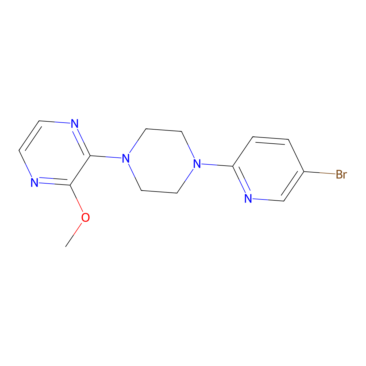 2-[4-(5-Bromopyridin-2-yl)piperazin-1-yl]-3-methoxypyrazine molecular structure, CAS 2770630-69-6