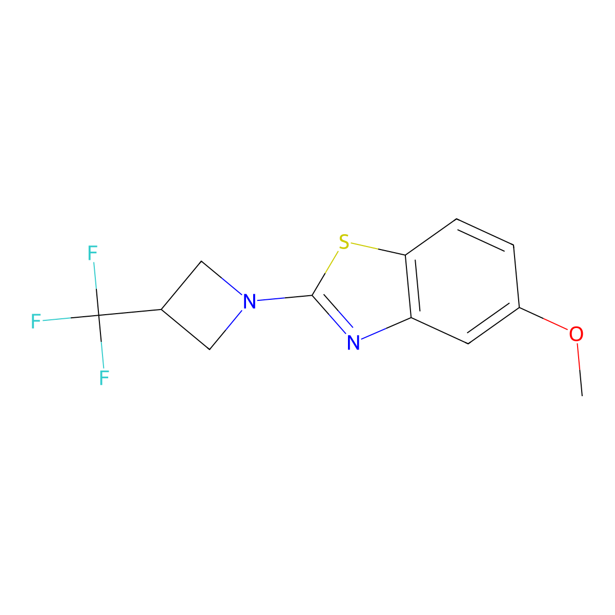 5-Methoxy-2-[3-(trifluoromethyl)azetidin-1-yl]-1,3-benzothiazole molecular structure, CAS 2770630-81-2
