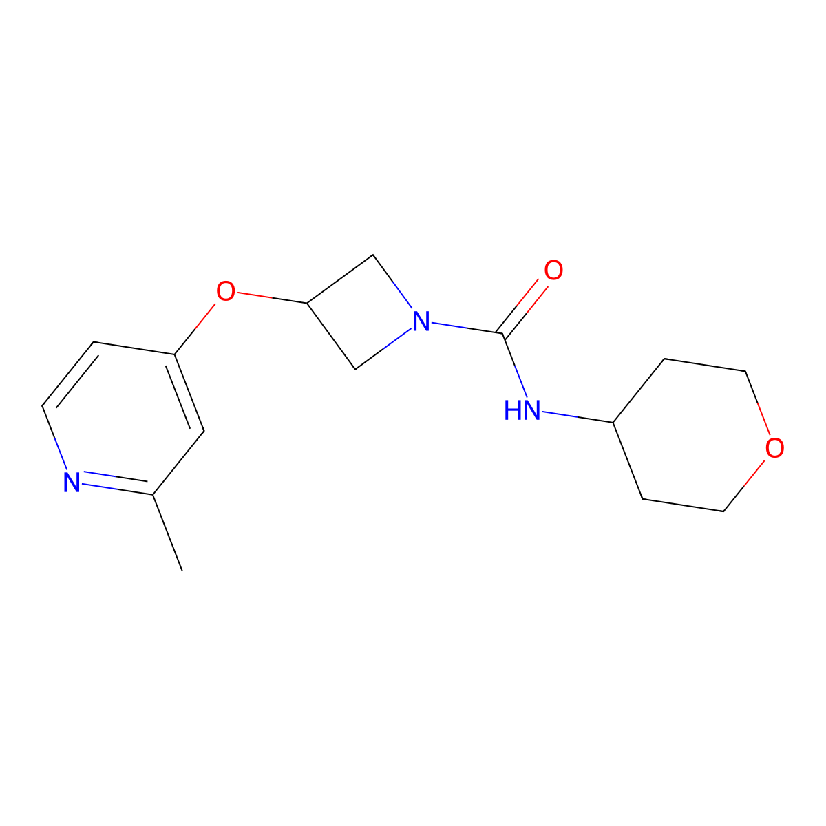 3-[(2-methylpyridin-4-yl)oxy]-N-(oxan-4-yl)azetidine-1-carboxamide molecular structure, CAS 2770630-92-5