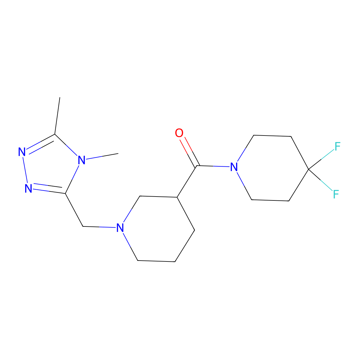 1-{1-[(4,5-dimethyl-4H-1,2,4-triazol-3-yl)methyl]piperidine-3-carbonyl}-4,4-difluoropiperidine molecular structure, CAS 2770630-98-1