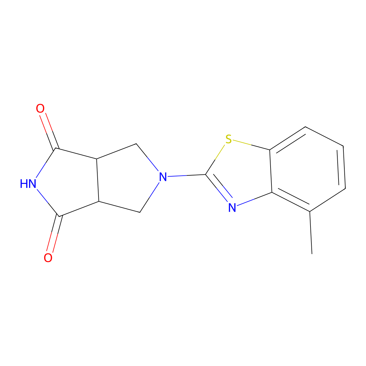 5-(4-Methyl-1,3-benzothiazol-2-yl)-octahydropyrrolo[3,4-c]pyrrole-1,3-dione molecular structure, CAS 2770631-05-3