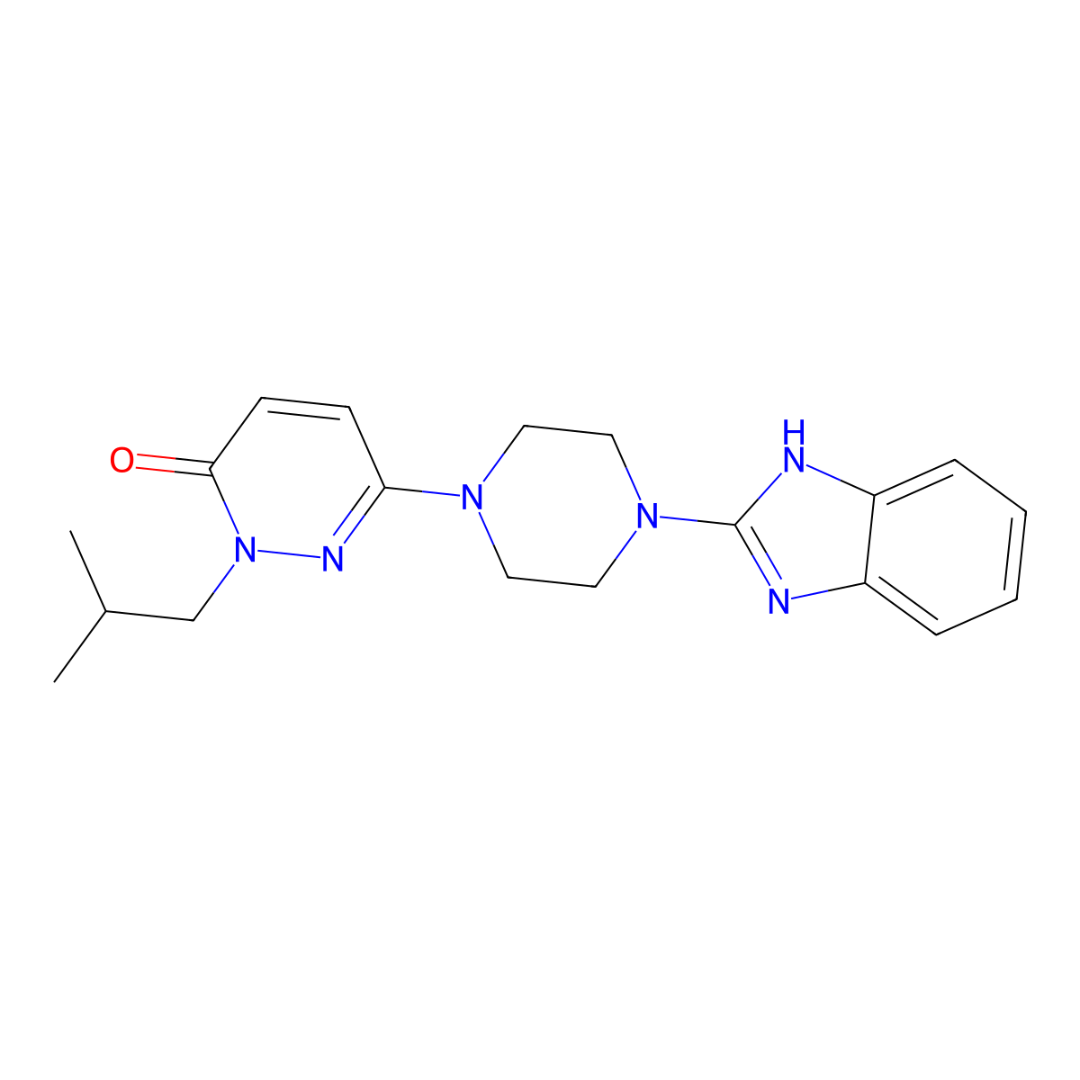 6-[4-(1H-1,3-benzodiazol-2-yl)piperazin-1-yl]-2-(2-methylpropyl)-2,3-dihydropyridazin-3-one molecular structure, CAS 2770631-08-6