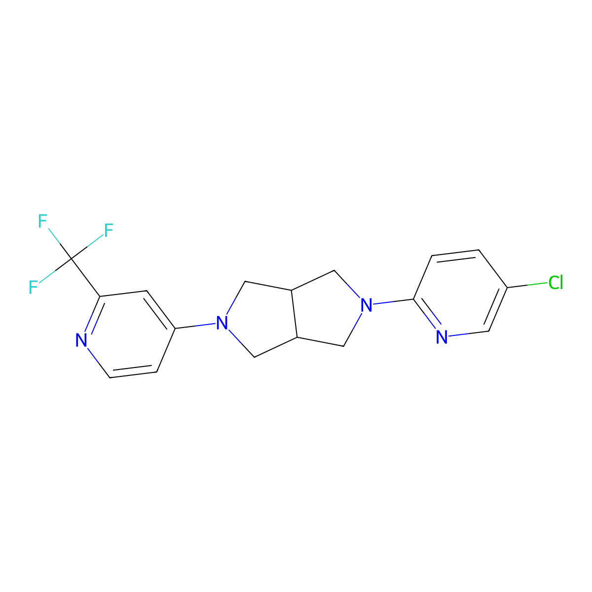 5-Chloro-2-{5-[2-(trifluoromethyl)pyridin-4-yl]-octahydropyrrolo[3,4-c]pyrrol-2-yl}pyridine molecular structure, CAS 2770631-16-6