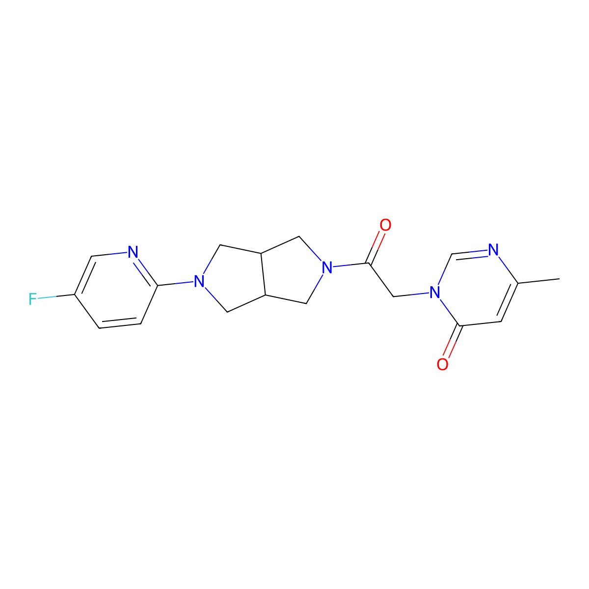 3-{2-[5-(5-Fluoropyridin-2-yl)-octahydropyrrolo[3,4-c]pyrrol-2-yl]-2-oxoethyl}-6-methyl-3,4-dihydropyrimidin-4-one molecular structure, CAS 2770631-22-4