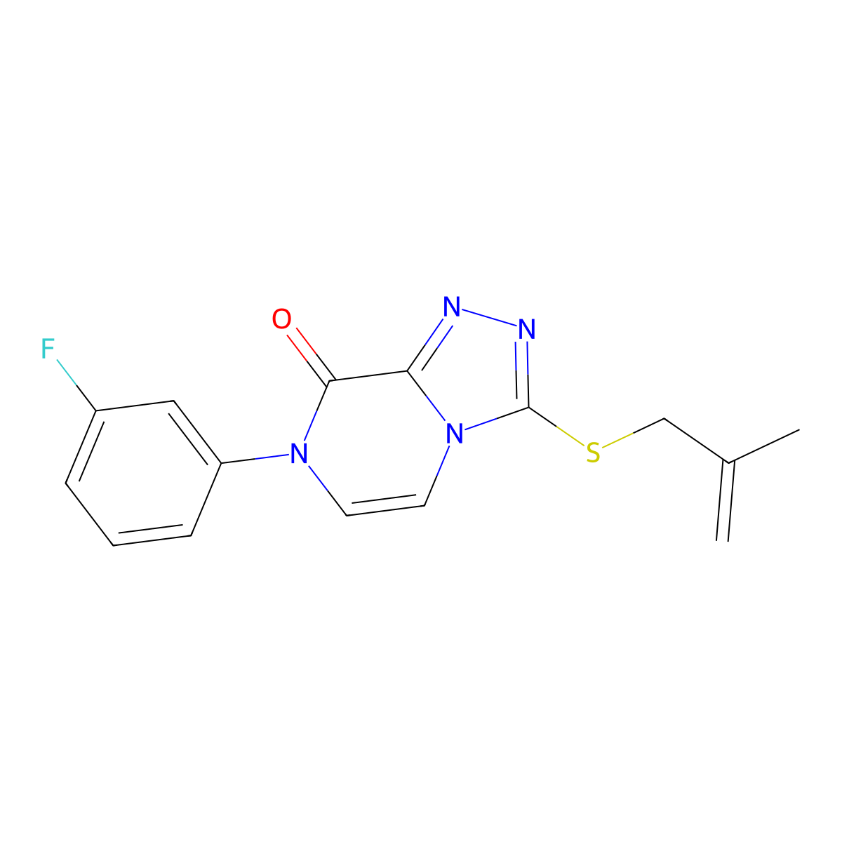 7-(3-fluorophenyl)-3-[(2-methylprop-2-en-1-yl)sulfanyl]-7H,8H-[1,2,4]triazolo[4,3-a]pyrazin-8-one molecular structure, CAS 2770631-38-2