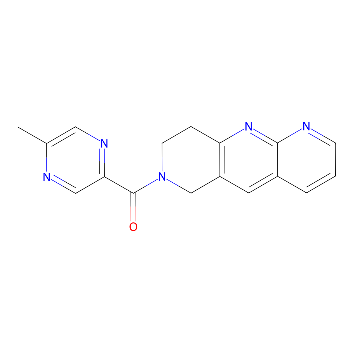 2-methyl-5-{6H,7H,8H,9H-pyrido[2,3-b]1,6-naphthyridine-7-carbonyl}pyrazine molecular structure, CAS 2770631-40-6