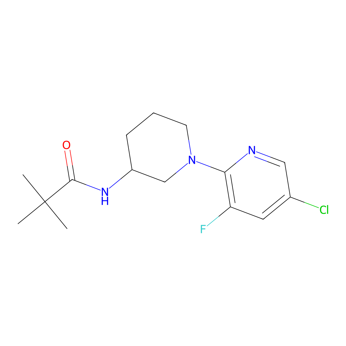 N-[1-(5-chloro-3-fluoropyridin-2-yl)piperidin-3-yl]-2,2-dimethylpropanamide molecular structure, CAS 2770631-41-7
