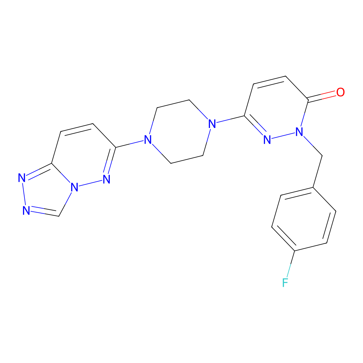 2-[(4-Fluorophenyl)methyl]-6-(4-{[1,2,4]triazolo[4,3-b]pyridazin-6-yl}piperazin-1-yl)-2,3-dihydropyridazin-3-one molecular structure, CAS 2770631-43-9