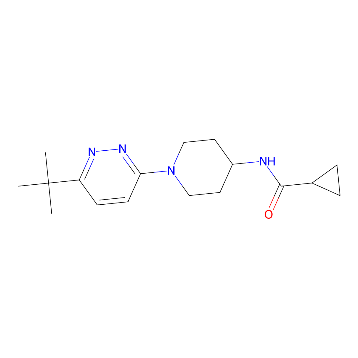N-[1-(6-tert-butylpyridazin-3-yl)piperidin-4-yl]cyclopropanecarboxamide molecular structure, CAS 2770631-45-1