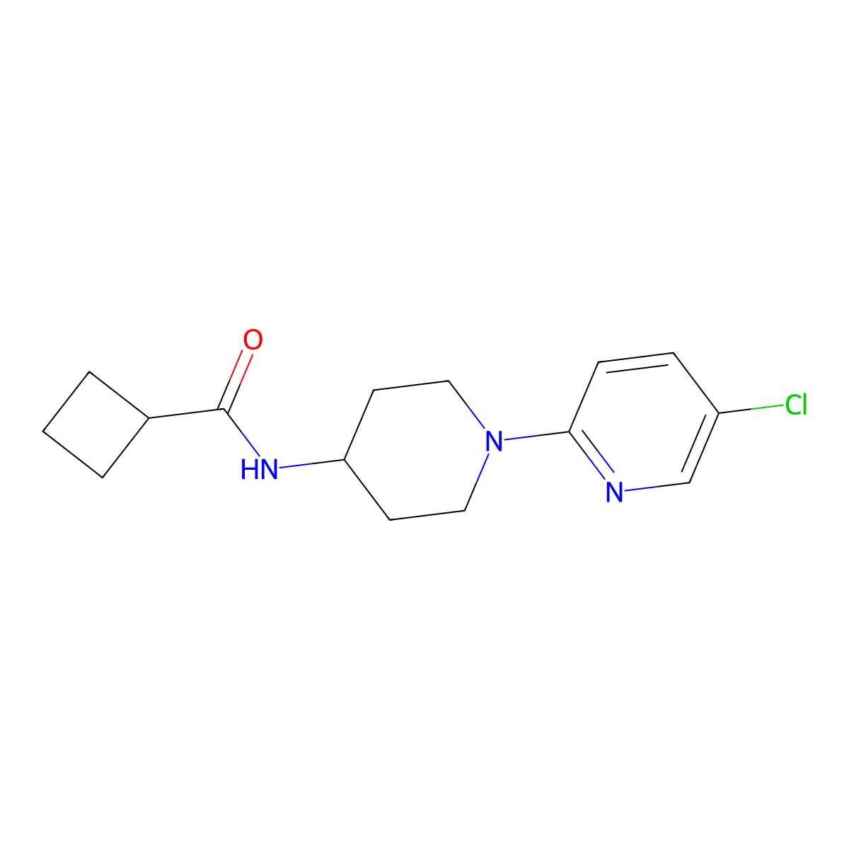 N-[1-(5-chloropyridin-2-yl)piperidin-4-yl]cyclobutanecarboxamide molecular structure, CAS 2770631-49-5
