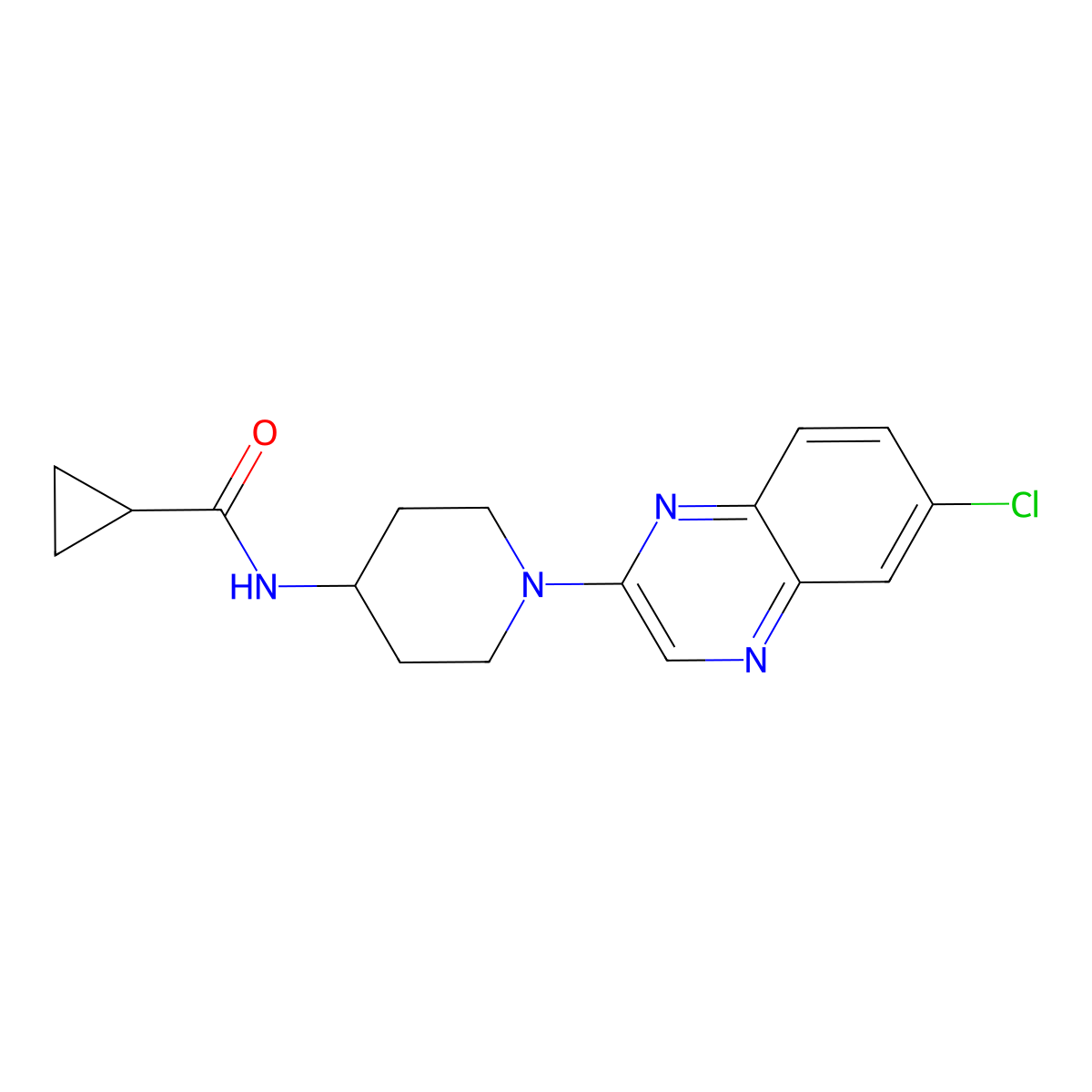 N-[1-(6-chloroquinoxalin-2-yl)piperidin-4-yl]cyclopropanecarboxamide molecular structure, CAS 2770631-51-9