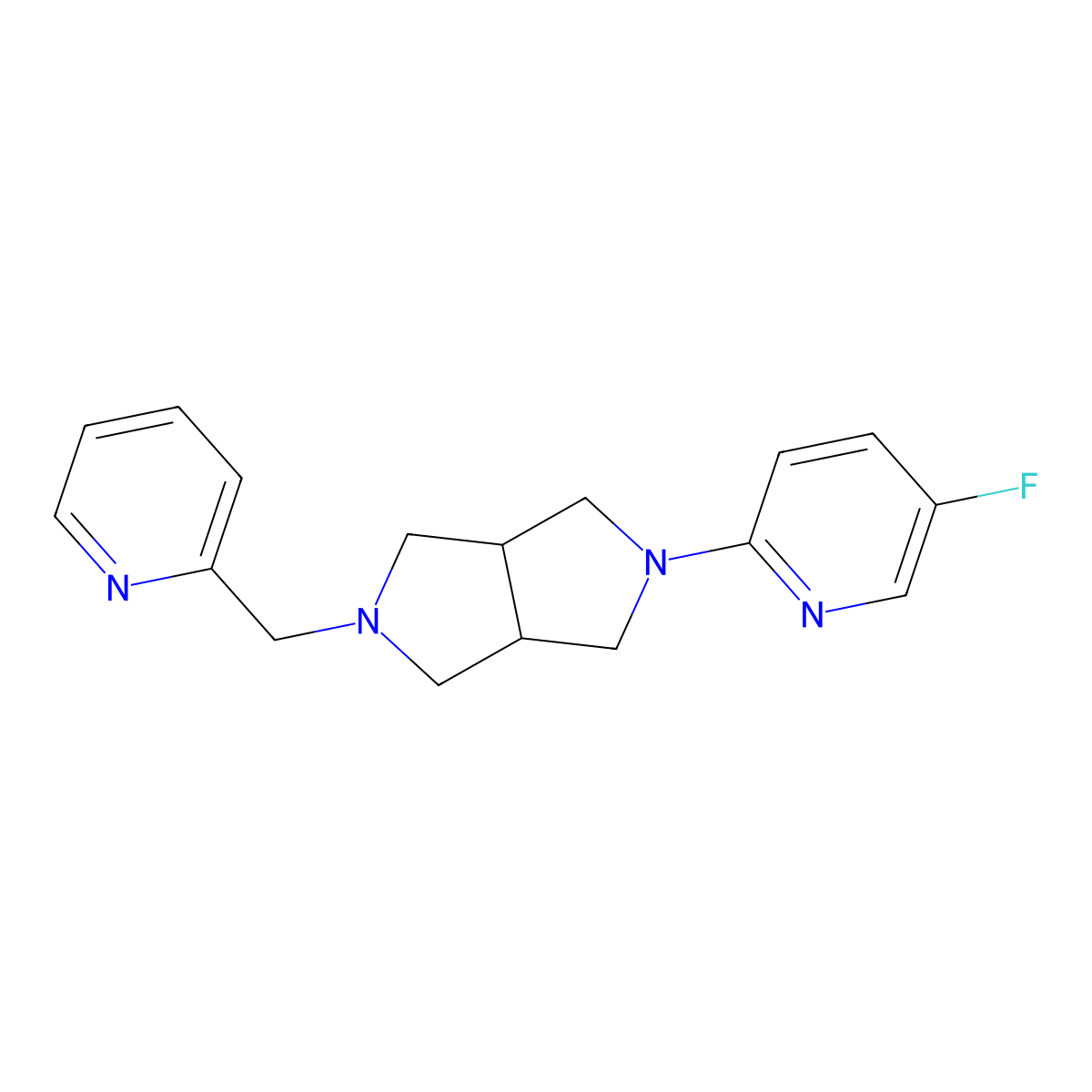 5-Fluoro-2-{5-[(pyridin-2-yl)methyl]-octahydropyrrolo[3,4-c]pyrrol-2-yl}pyridine molecular structure, CAS 2770631-56-4