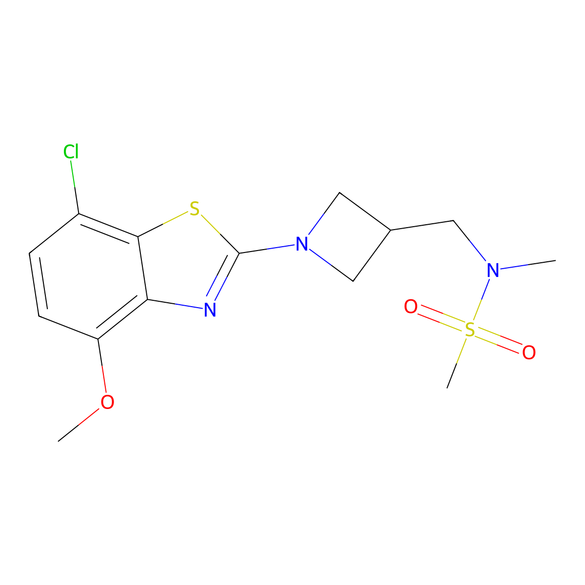 N-{[1-(7-chloro-4-methoxy-1,3-benzothiazol-2-yl)azetidin-3-yl]methyl}-N-methylmethanesulfonamide molecular structure, CAS 2770631-74-6