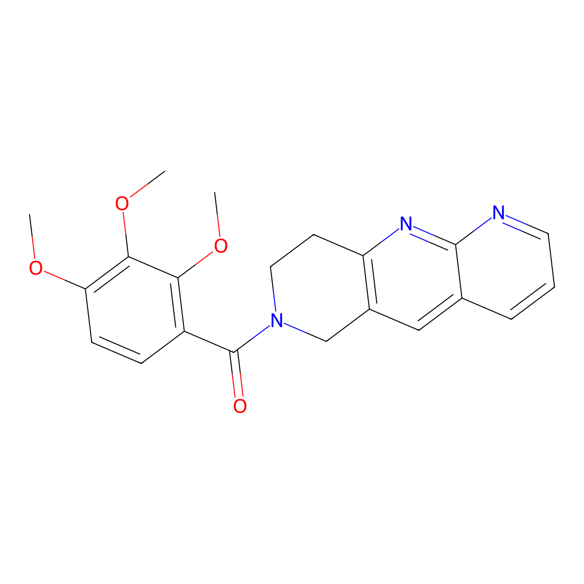 7-(2,3,4-trimethoxybenzoyl)-6H,7H,8H,9H-pyrido[2,3-b]1,6-naphthyridine molecular structure, CAS 2770631-75-7