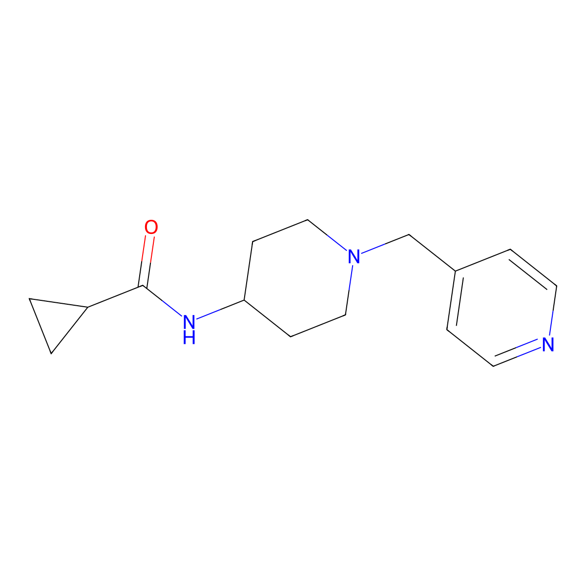 N-{1-[(pyridin-4-yl)methyl]piperidin-4-yl}cyclopropanecarboxamide molecular structure, CAS 2770631-88-2