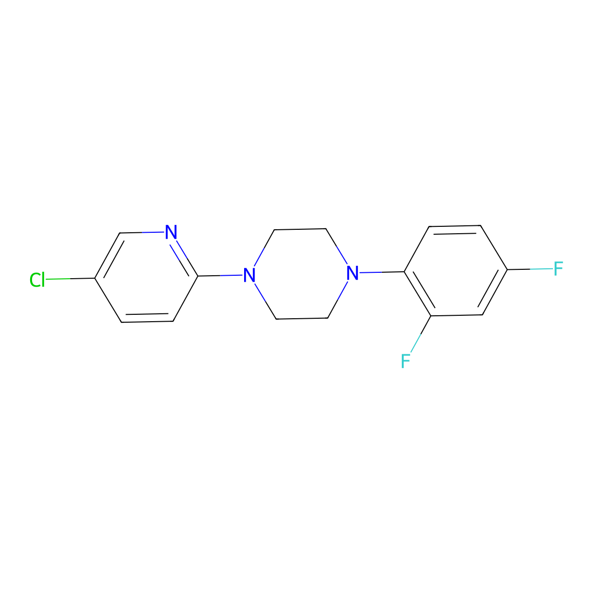 1-(5-Chloropyridin-2-yl)-4-(2,4-difluorophenyl)piperazine molecular structure, CAS 2770632-03-4