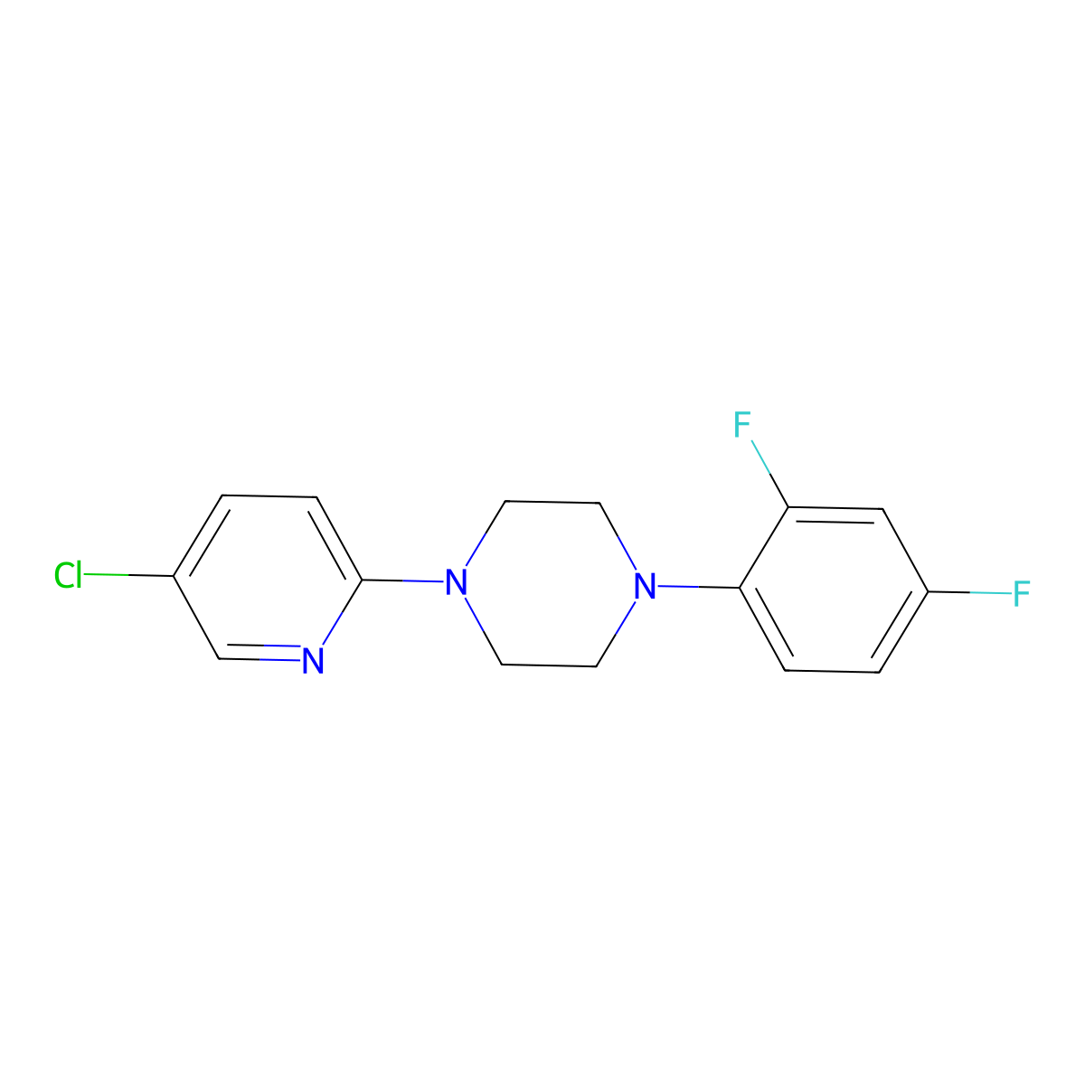 1-(5-Chloropyridin-2-yl)-4-(2,4-difluorophenyl)piperazine molecular structure, CAS 2770632-03-4