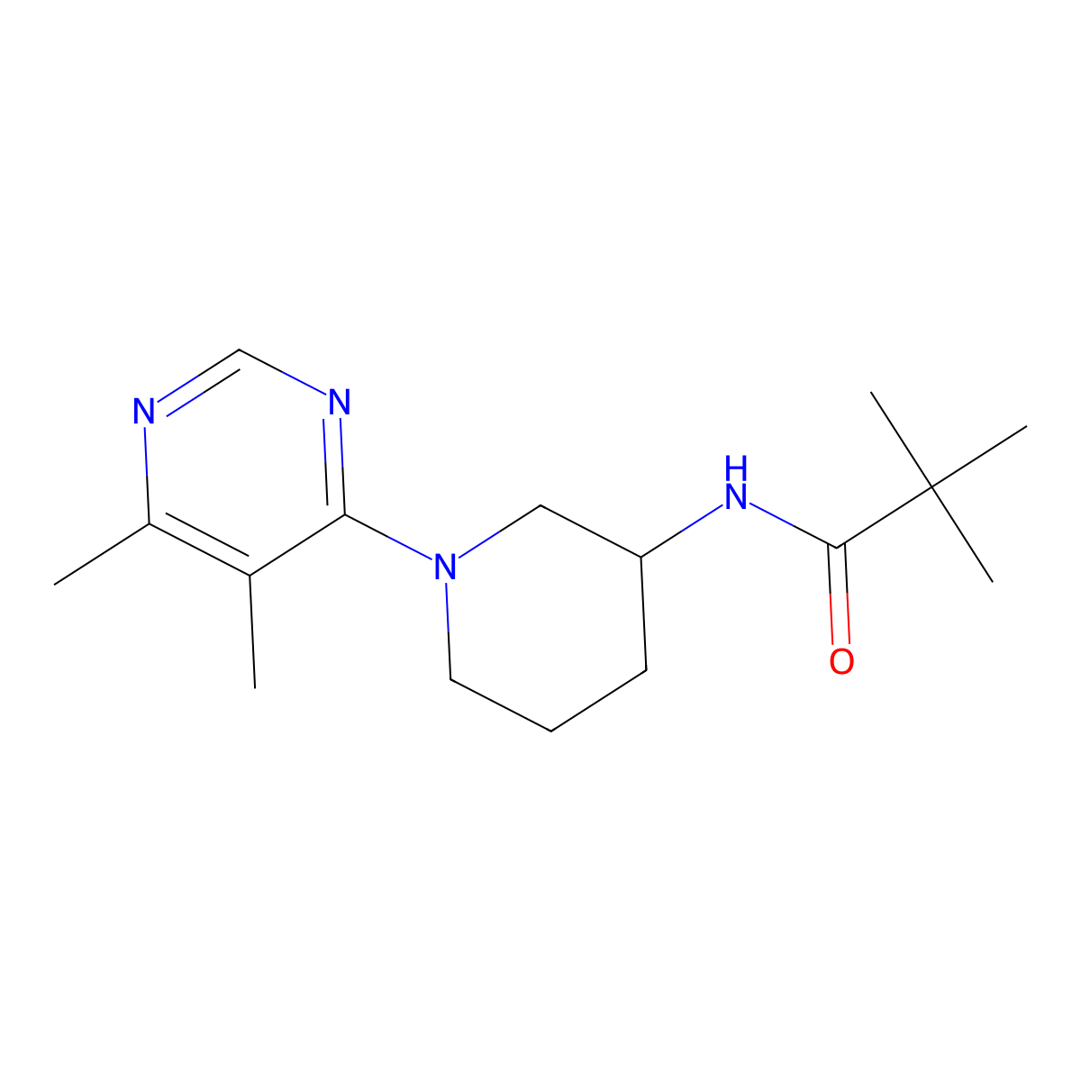 N-[1-(5,6-dimethylpyrimidin-4-yl)piperidin-3-yl]-2,2-dimethylpropanamide molecular structure, CAS 2770632-07-8