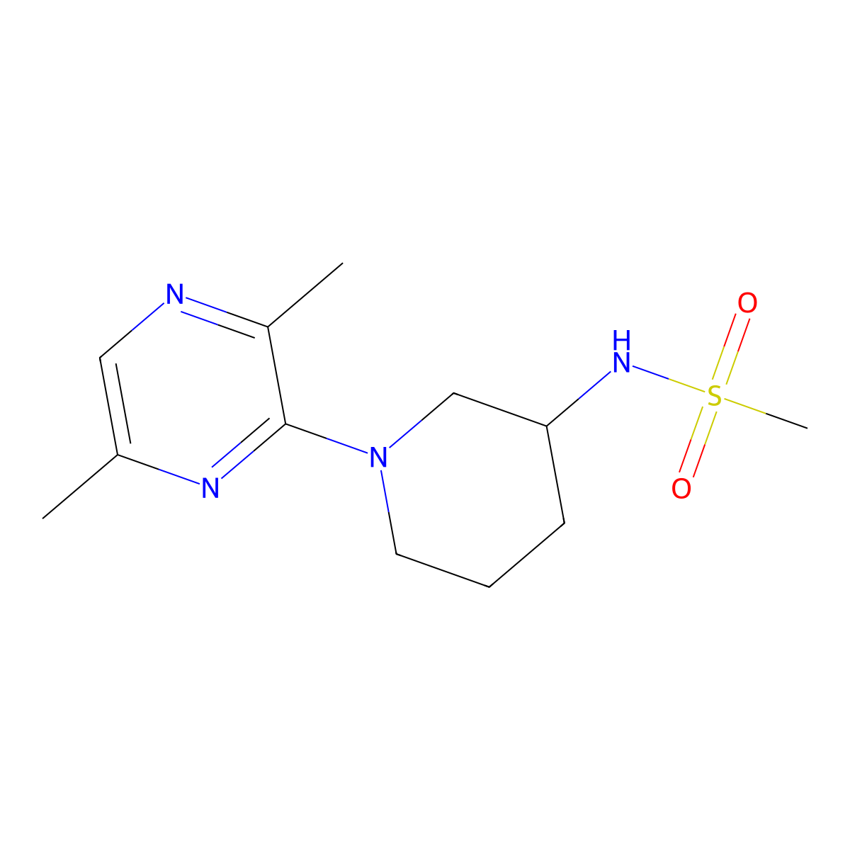 N-[1-(3,6-dimethylpyrazin-2-yl)piperidin-3-yl]methanesulfonamide molecular structure, CAS 2770632-13-6