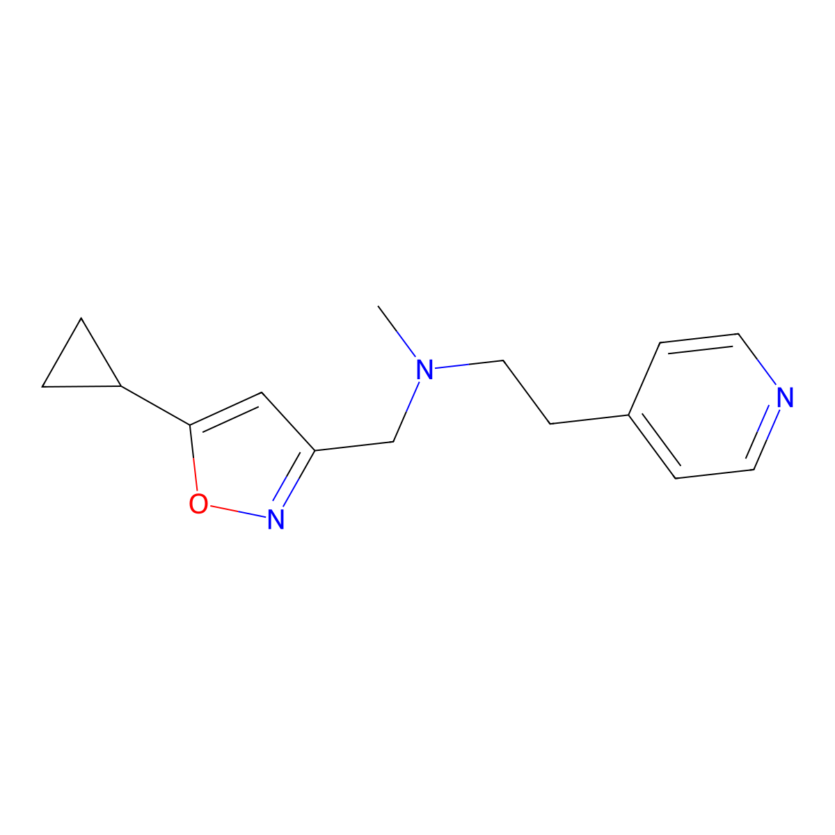 [(5-Cyclopropyl-1,2-oxazol-3-yl)methyl](methyl)[2-(pyridin-4-yl)ethyl]amine molecular structure, CAS 2770632-14-7