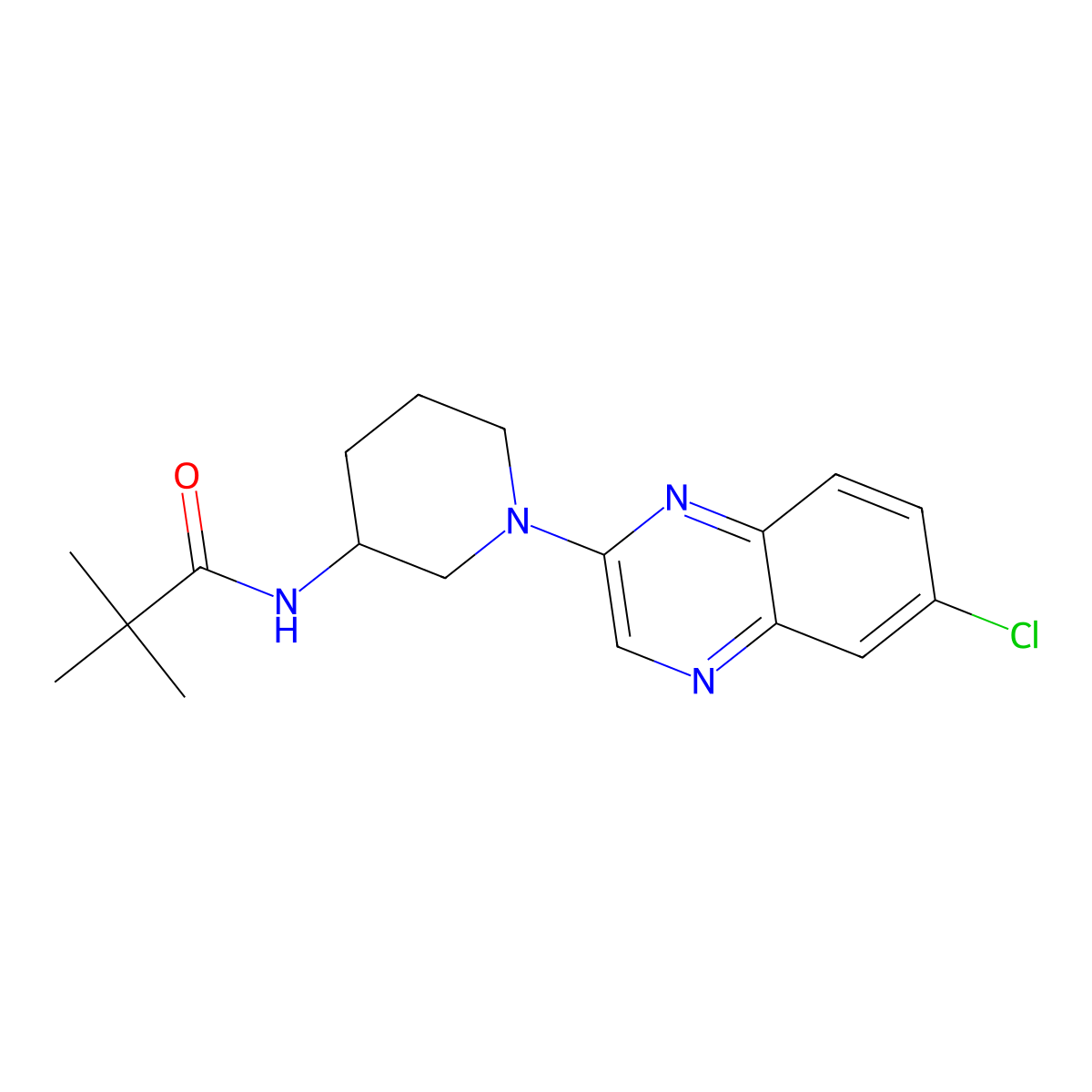 N-[1-(6-chloroquinoxalin-2-yl)piperidin-3-yl]-2,2-dimethylpropanamide molecular structure, CAS 2770632-17-0
