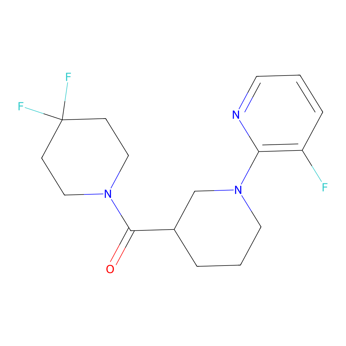 2-[3-(4,4-Difluoropiperidine-1-carbonyl)piperidin-1-yl]-3-fluoropyridine molecular structure, CAS 2770632-18-1