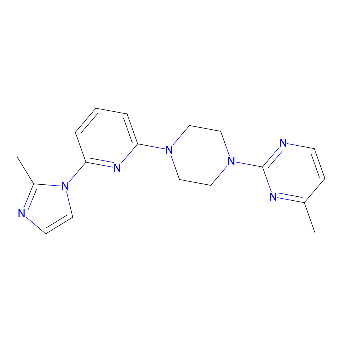4-methyl-2-{4-[6-(2-methyl-1H-imidazol-1-yl)pyridin-2-yl]piperazin-1-yl}pyrimidine molecular structure, CAS 2770632-19-2