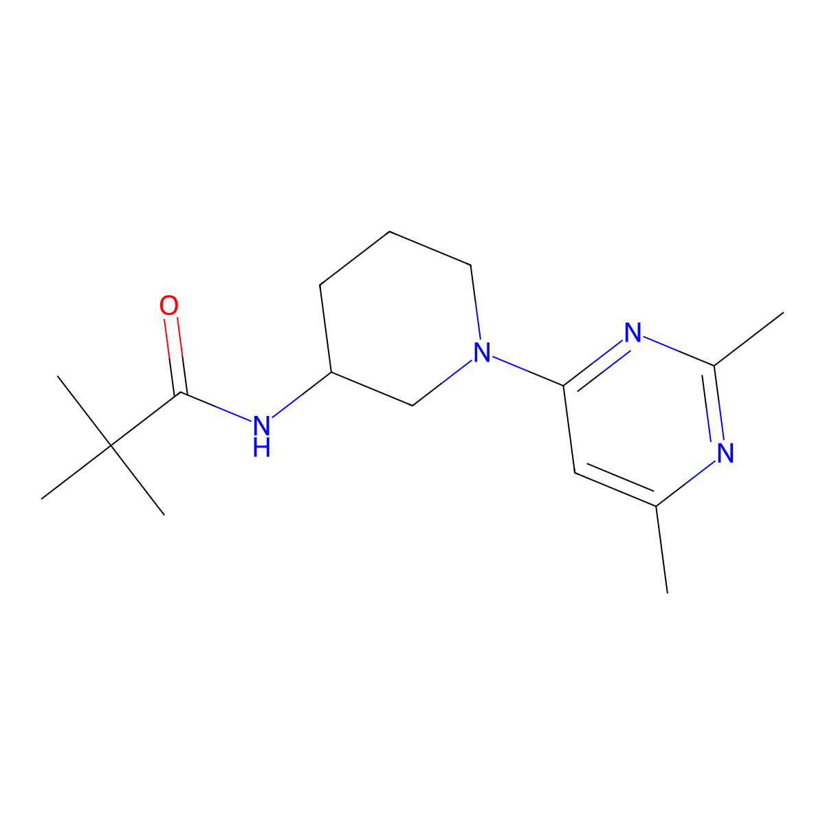 N-[1-(2,6-dimethylpyrimidin-4-yl)piperidin-3-yl]-2,2-dimethylpropanamide molecular structure, CAS 2770632-21-6