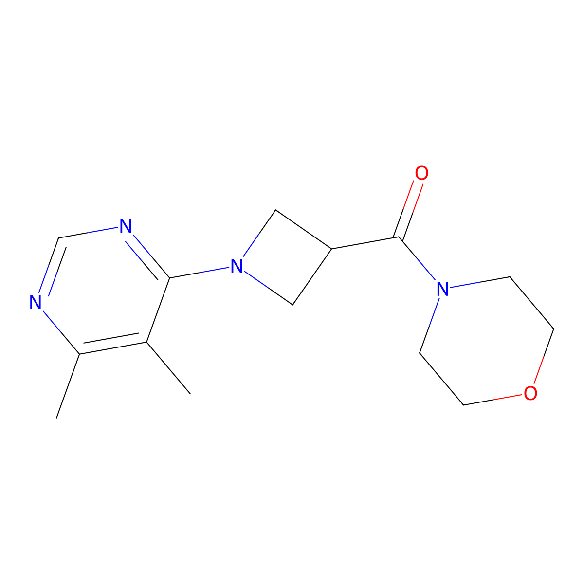 4-[1-(5,6-Dimethylpyrimidin-4-yl)azetidine-3-carbonyl]morpholine molecular structure, CAS 2770632-22-7
